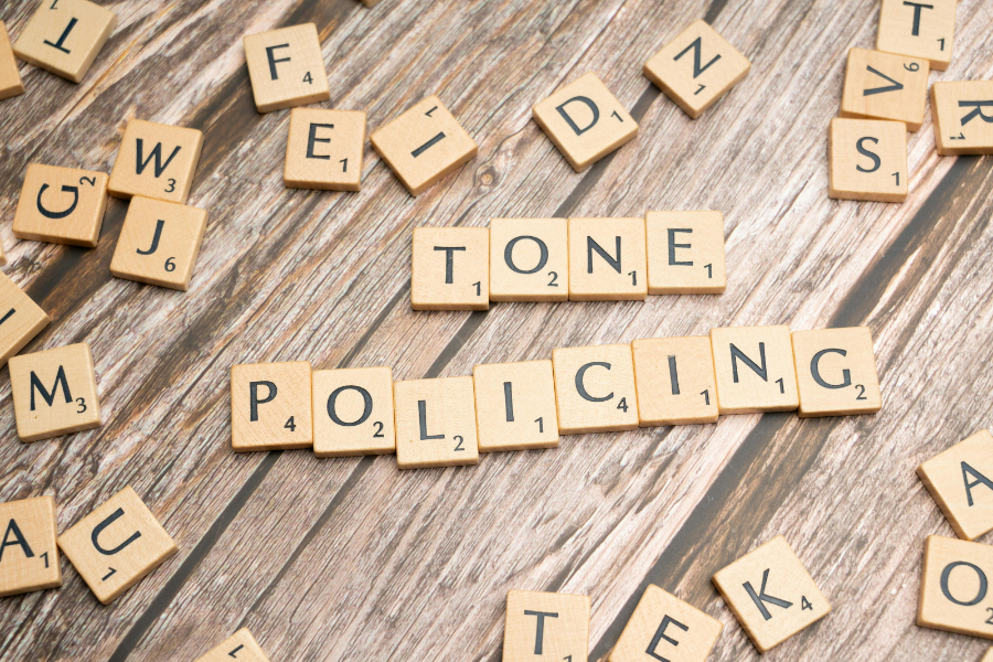 The Word of Tone Policing on Wooden Blocks