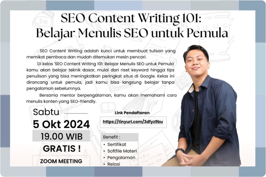 Kelas Menulis SEO Content Writing 101: Belajar Menulis SEO untuk Pemula Bareng Kak Cori